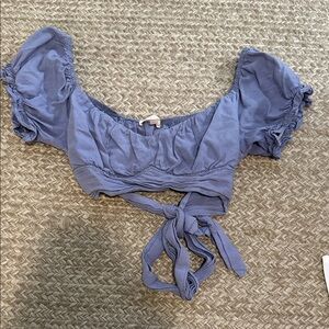 Blush Lavender Tie-Front Crop Top